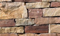 A colorful rose, lilac, tan, and grey colored veneer perfect for any hardscape idea on the exterior or interior of any home or landscape.
