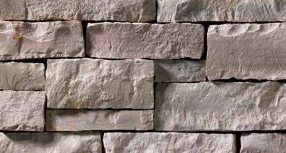 A grey stone veneer with a subtle warm hue perfect for any hardscape idea on the exterior or interior of any home or landscape.
