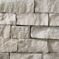 A nearly white stone veneer perfect for any hardscape idea on the exterior or interior of any home or landscape.