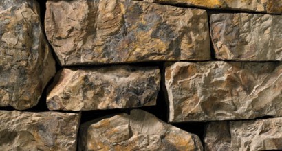 A rust and dark grey stone veneer with a mottled appearance perfect for any hardscape idea on the exterior or interior of any home or landscape.