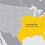 a map of the lone star tick's habitat