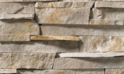 A light-colored stone veneer with gold accents from Fond du Lac, Wisconsin.