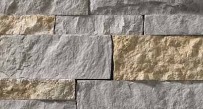 A gret stone veneer with gold and light tan accents perfect for any hardscape idea on the exterior or interior of any home or landscape.