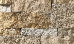 A tan and grey stone veneer perfect for any hardscape idea on the exterior or interior of any home or landscape.