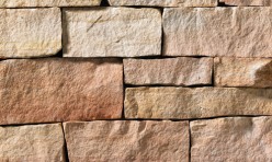 A rose-colored stone veneer perfect for any hardscape idea on the exterior or interior of any home or landscape.
