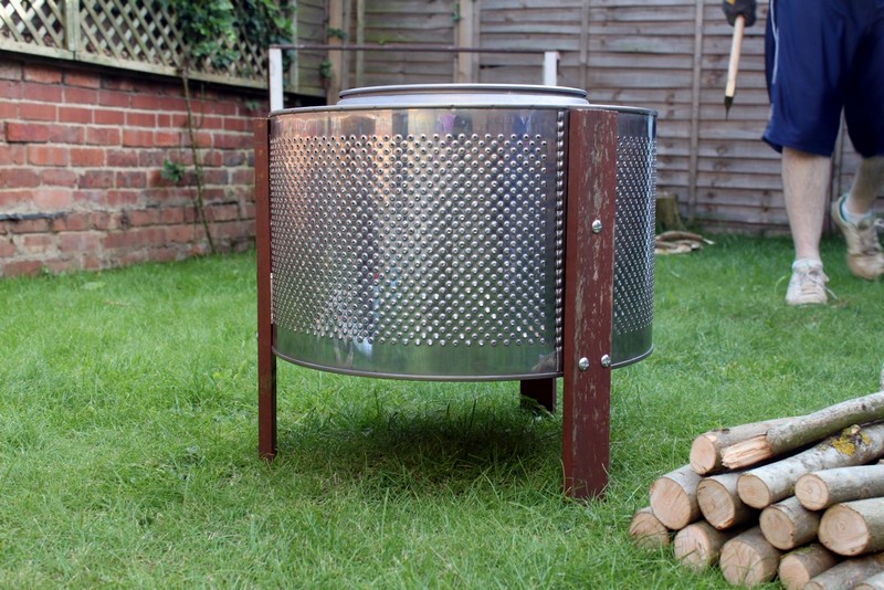 Diy Fire Pit For As Little 0, Washing Machine Drum Fire Pit With Chimney