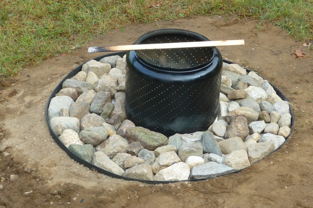 alternative to legs for a DIY washing machine drum fire pit.
