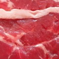 a close-up of a steak.