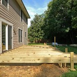 Constructing the framing for a new TimberTech Earthwood Evolutions Terrain deck.