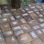 Efflorescence on pavers.